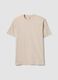 T-shirt beige in puro cotone organico jersey regular fit_0