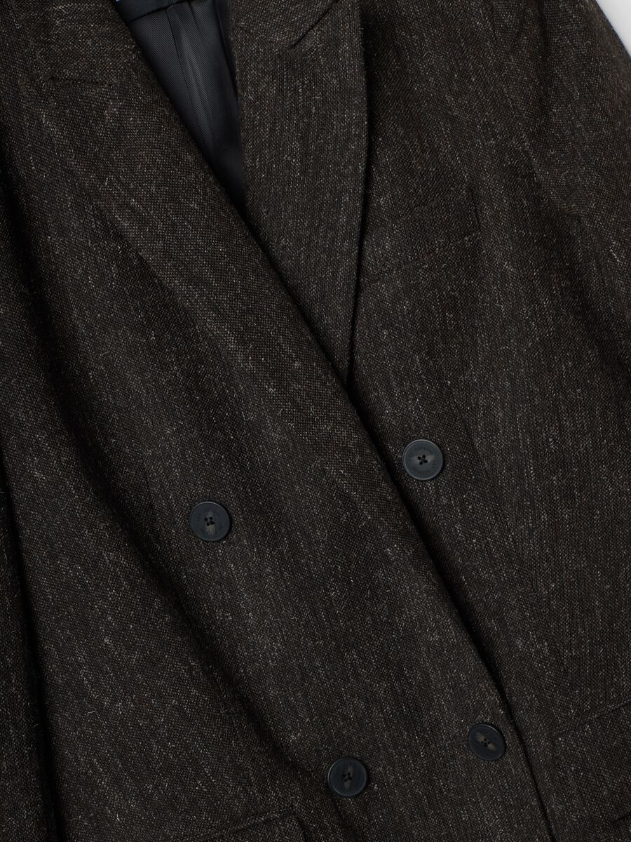 Blazer marr&oacute;n en mezcla de lana y viscosa_5