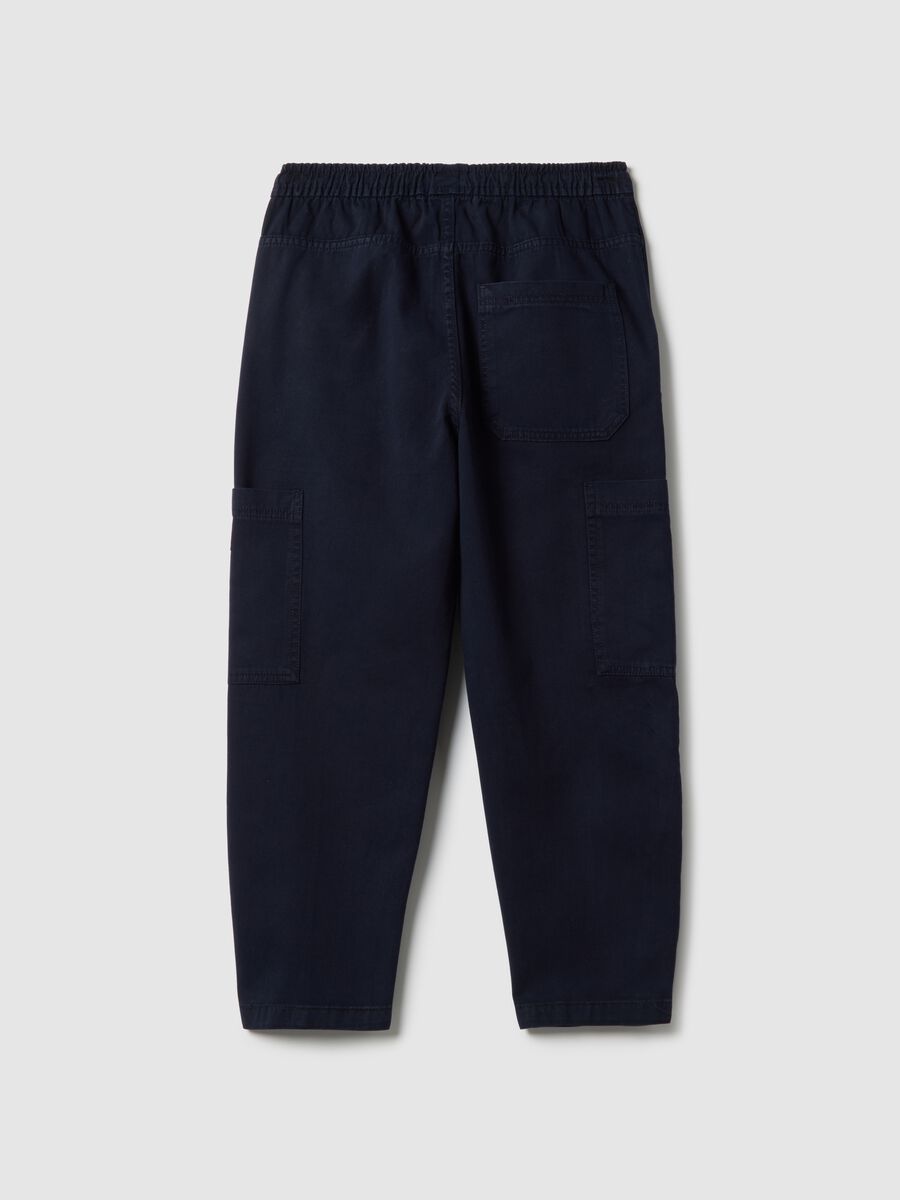 Boys' Regular Fit Blue Pure Cotton Jogger Trousers_4