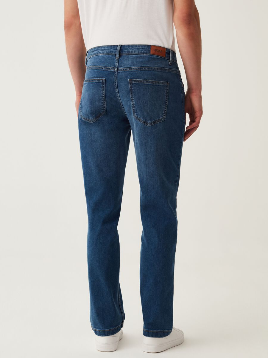 Regular-fit jeans with cross-hatch weave_1