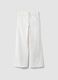 White Stretch Cotton Culotte Trousers for Girls_3