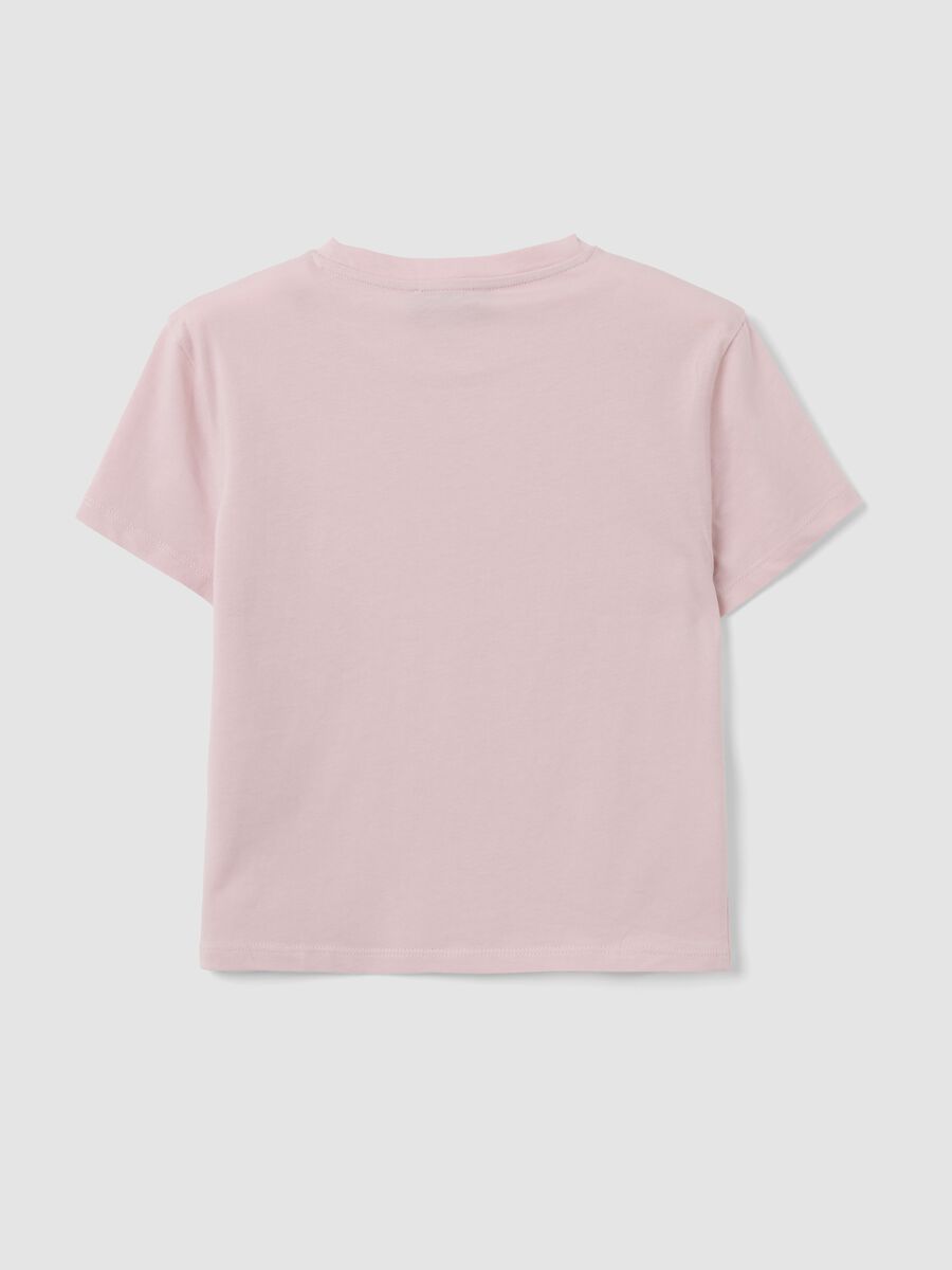 Pinkes Cropped T-Shirt aus reiner Baumwolle mit Grafik-Print, Regular Fit_1