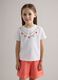 Girls' white stretch cotton t-shirt with beads_1