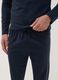 Blue pure organic cotton pyjamas with Henley neckline, regular fit_2