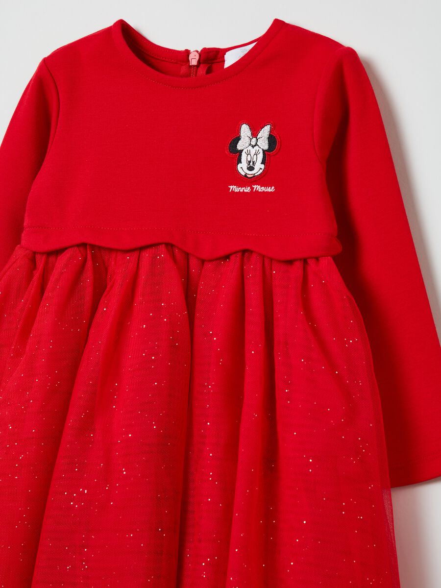 Dress with tulle skirt and Minnie Mouse embroidery_2