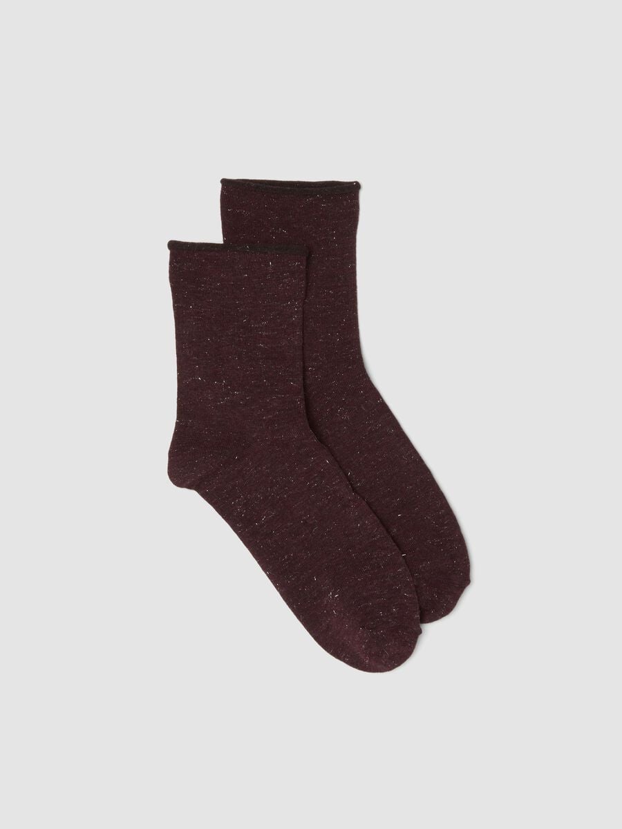 Red socks in stretch viscose_0