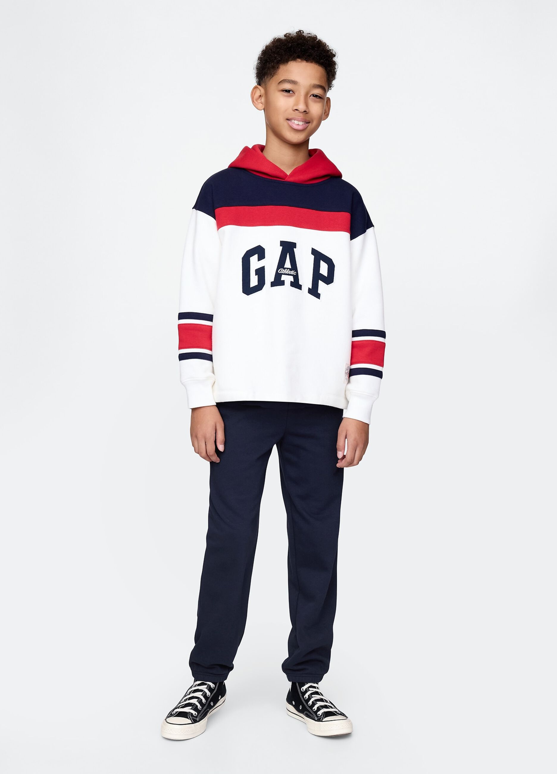 GAP Kids navy blue cotton-blend trousers