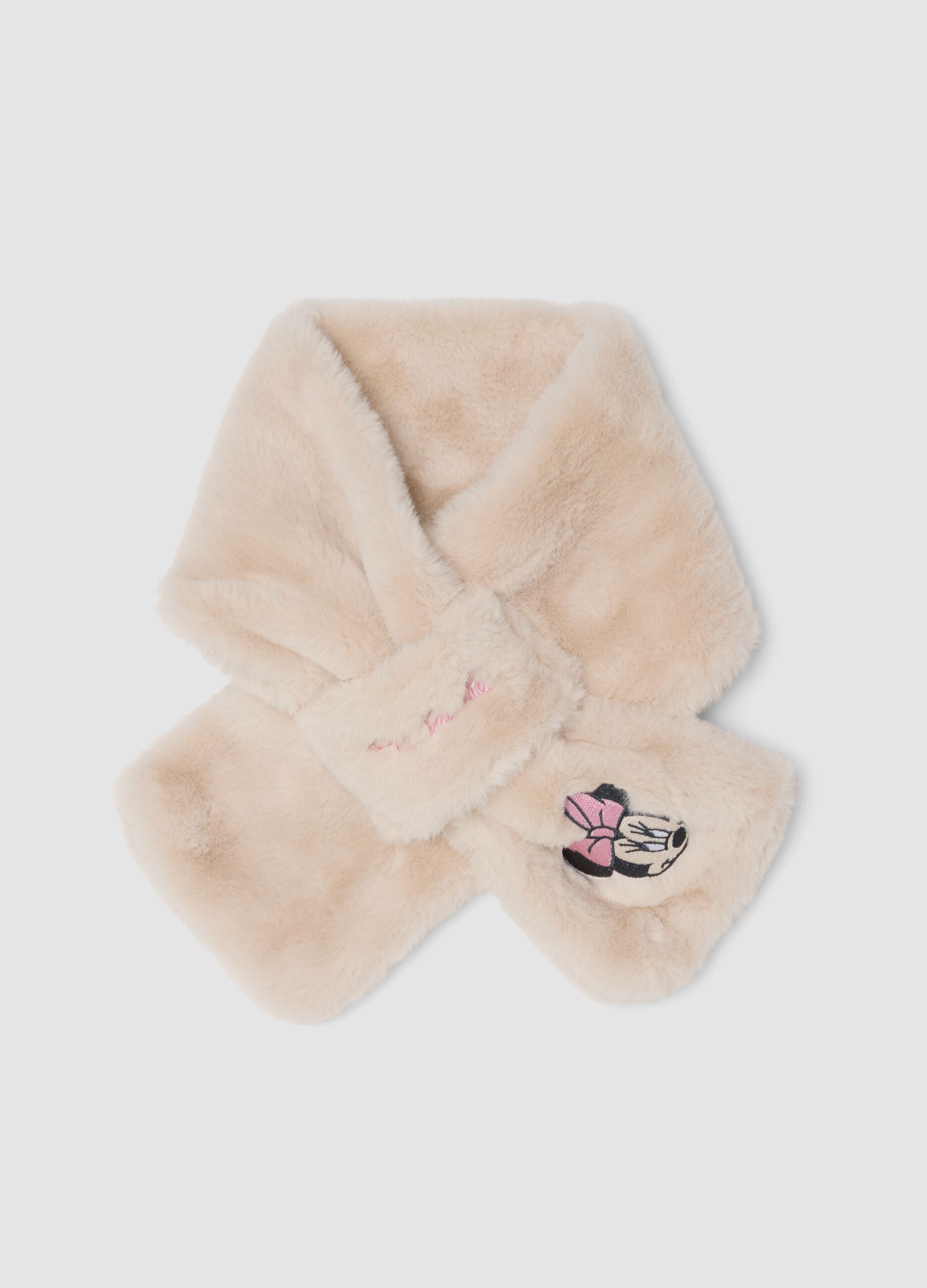White Minnie embroidered scarf