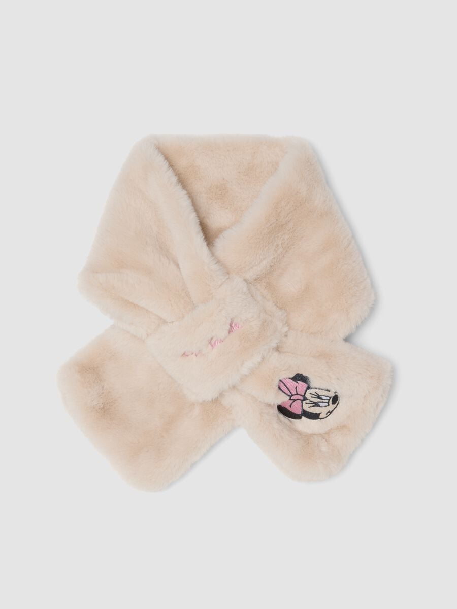 White Minnie embroidered scarf_0