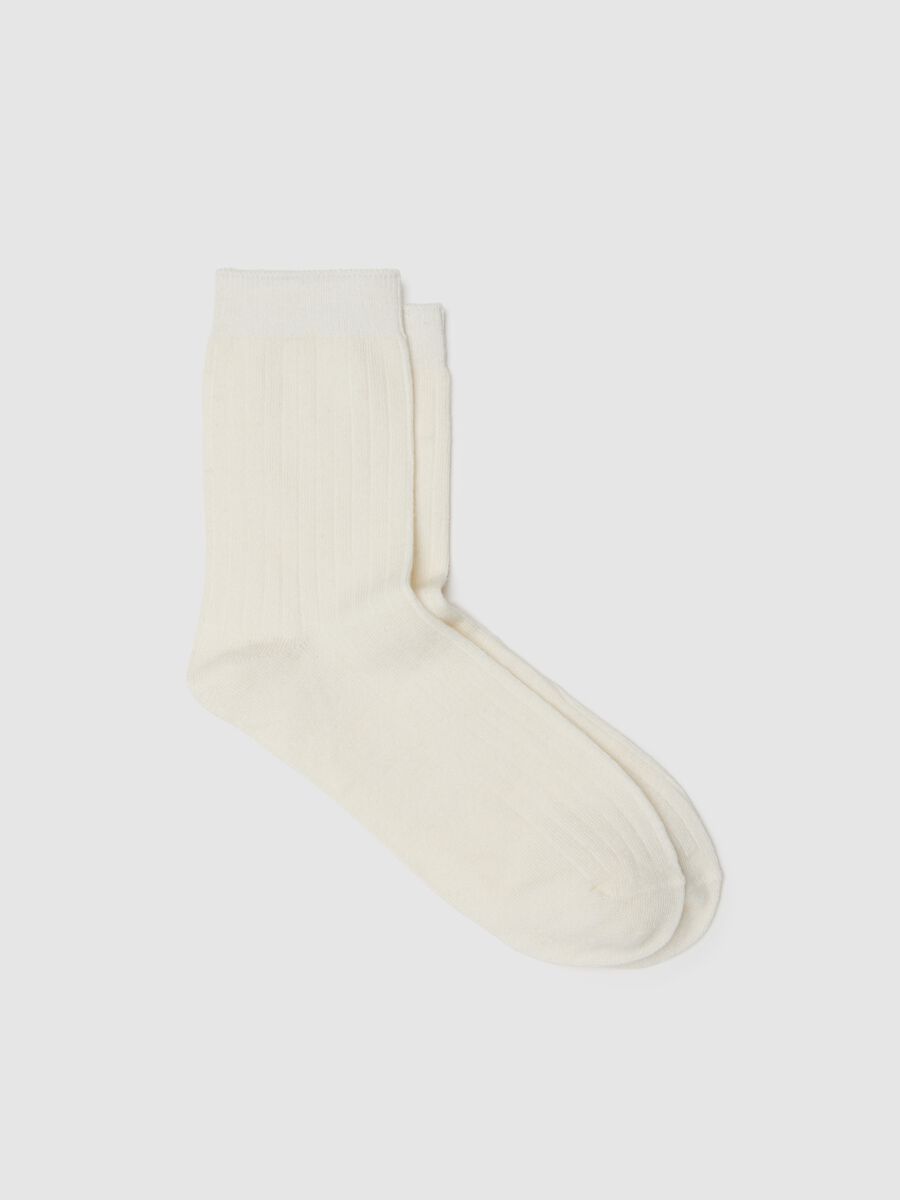 Long white stretchy socks_0