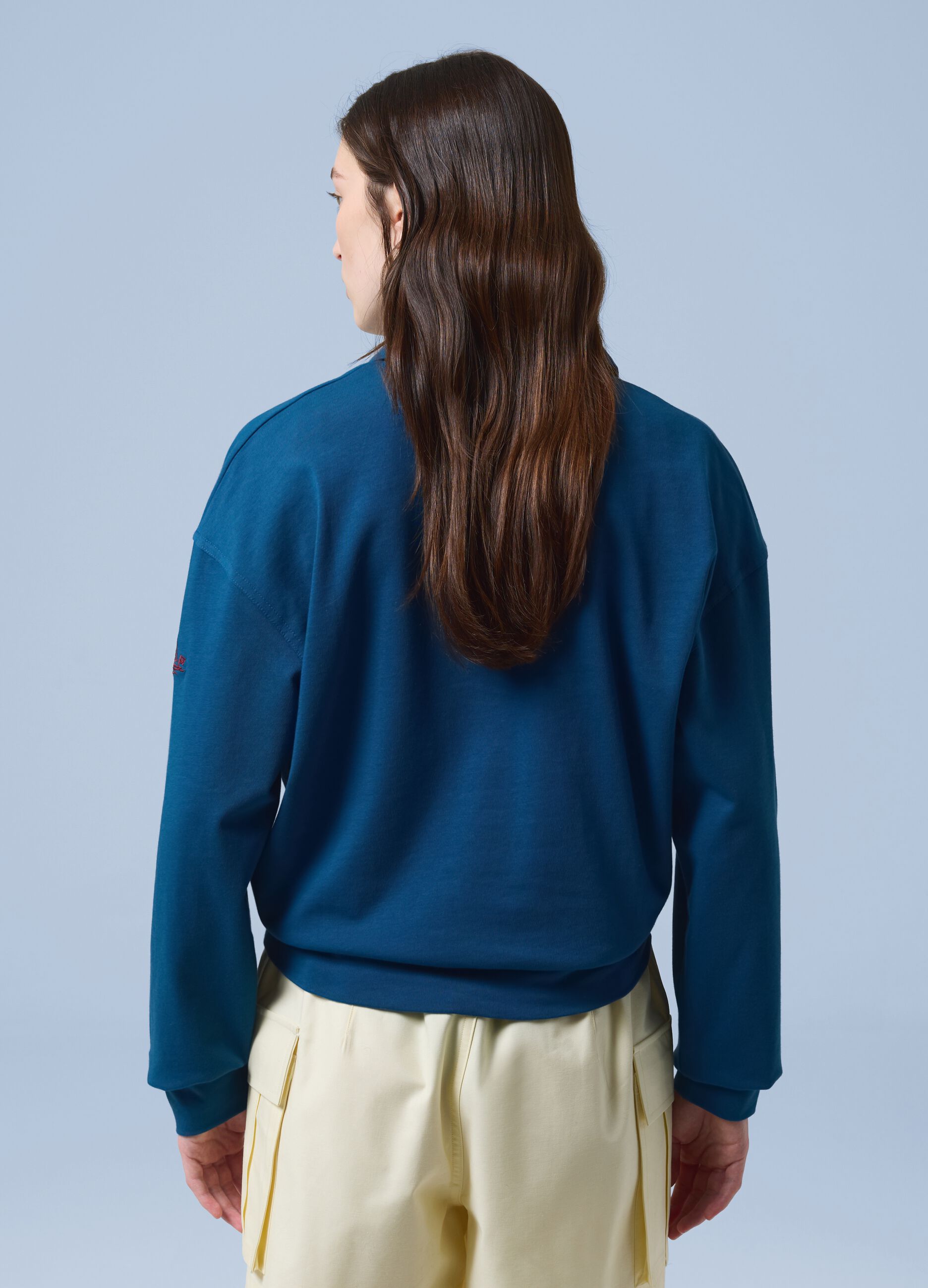 ALTAVIA SAILING Langarm-Poloshirt in Blau aus reiner Baumwolle