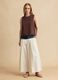 White stretch-cotton palazzo trousers_0