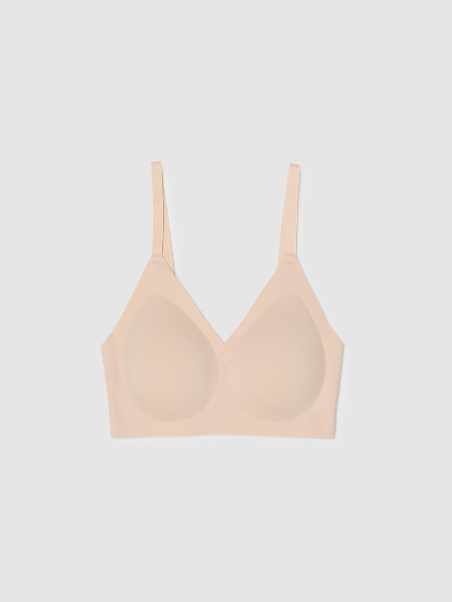 Beige seamless bra with removable padding_4
