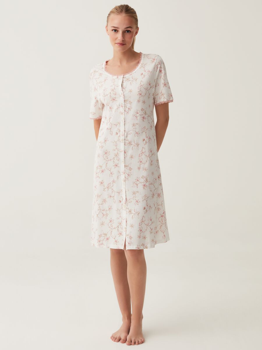 Floral nightshirt with buttons_0