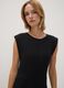 Long black stretch dress with crew neck_2