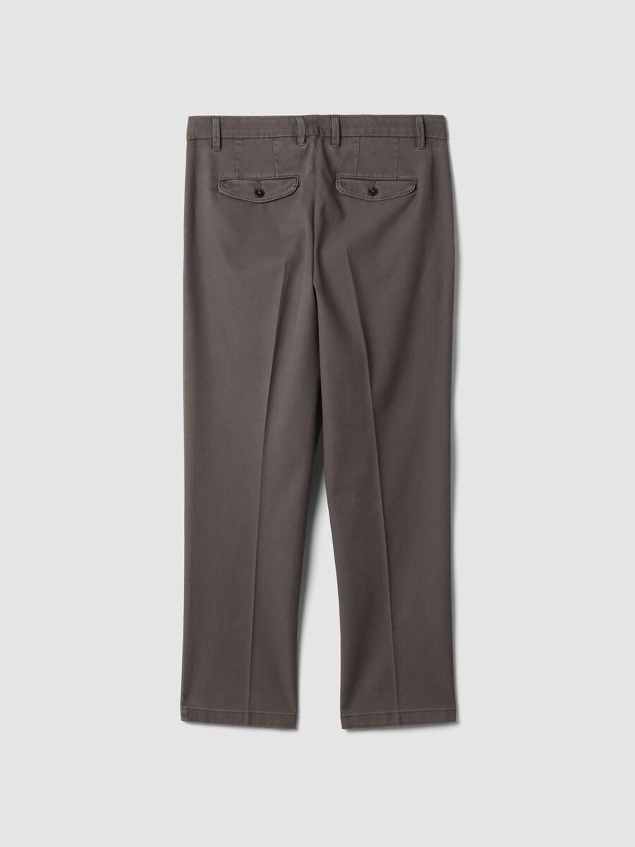 Grey regular tapered-fit stretch cotton twill chinos_2