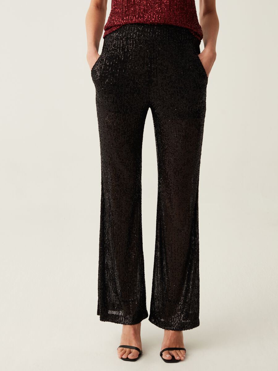 Palazzo trousers with sequins_1