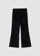 Schwarze Flared-Hose aus geripptem Stretch-Baumwoll-Modal_2