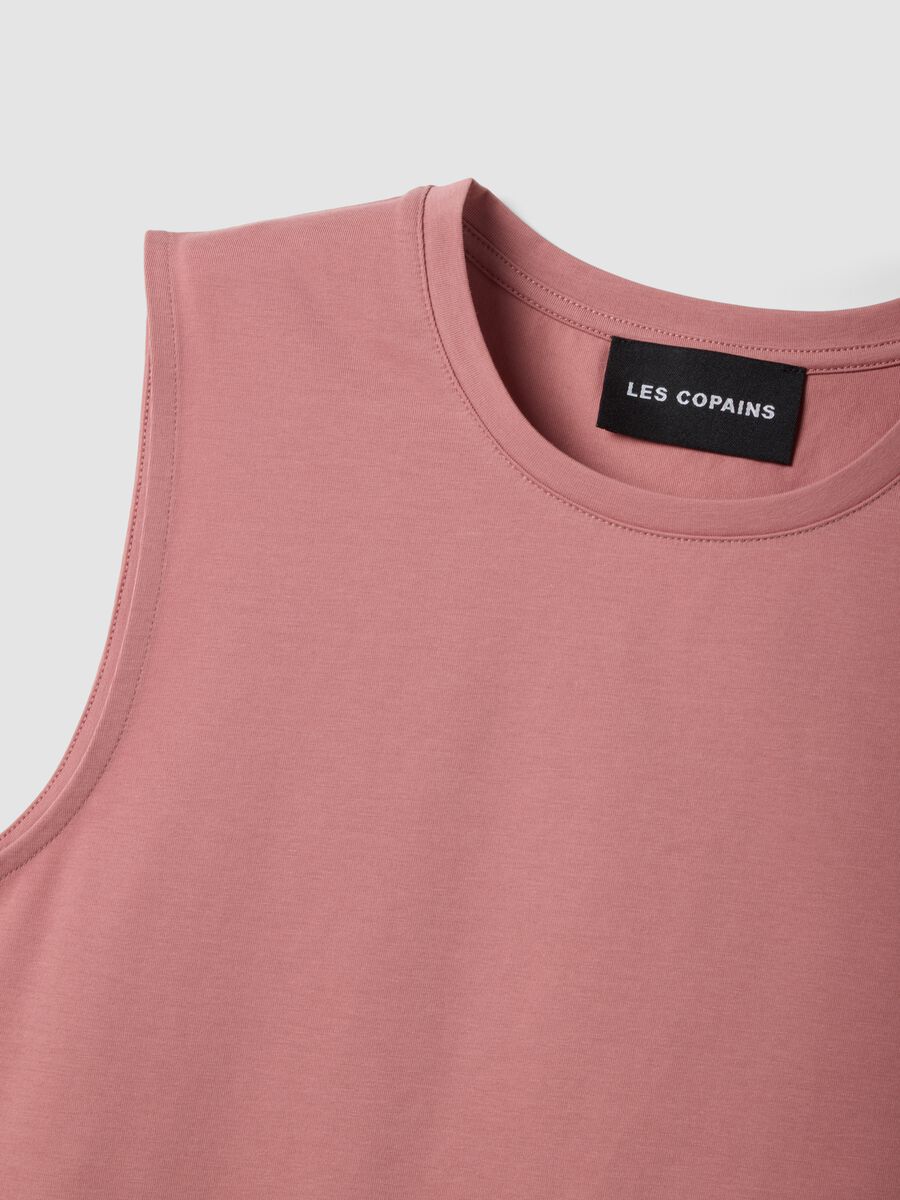Pink cotton-blend tank top_1