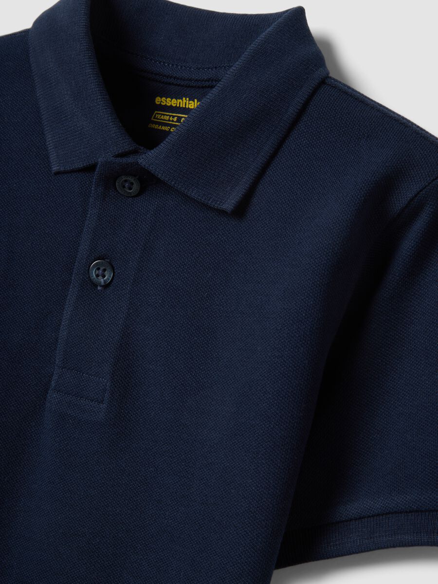 Boys&rsquo; blue organic cotton polo shirt, regular fit_2