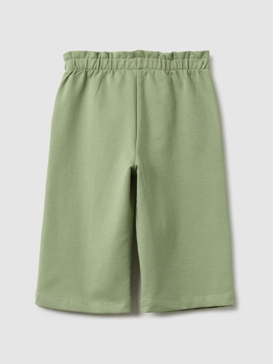Gr&uuml;ne Paperbag-Hose f&uuml;r M&auml;dchen aus elastischer Baumwolle Regular-Fit_1