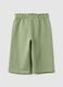 Gr&uuml;ne Paperbag-Hose f&uuml;r M&auml;dchen aus elastischer Baumwolle Regular-Fit_1
