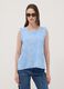 Blusa azul-celeste em algod&atilde;o puro com bordados florais, corte regular_2