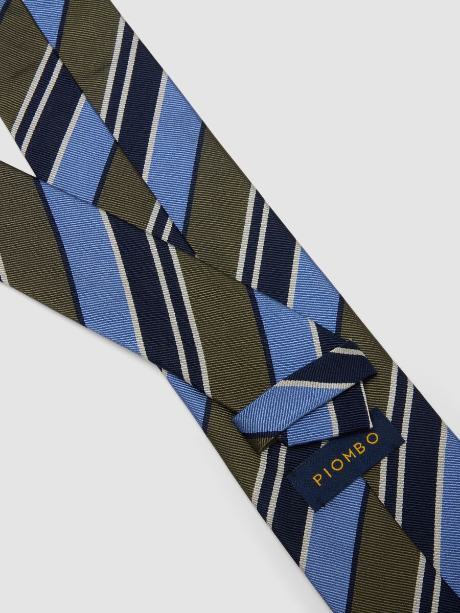 Multicolour pure silk striped tie_1