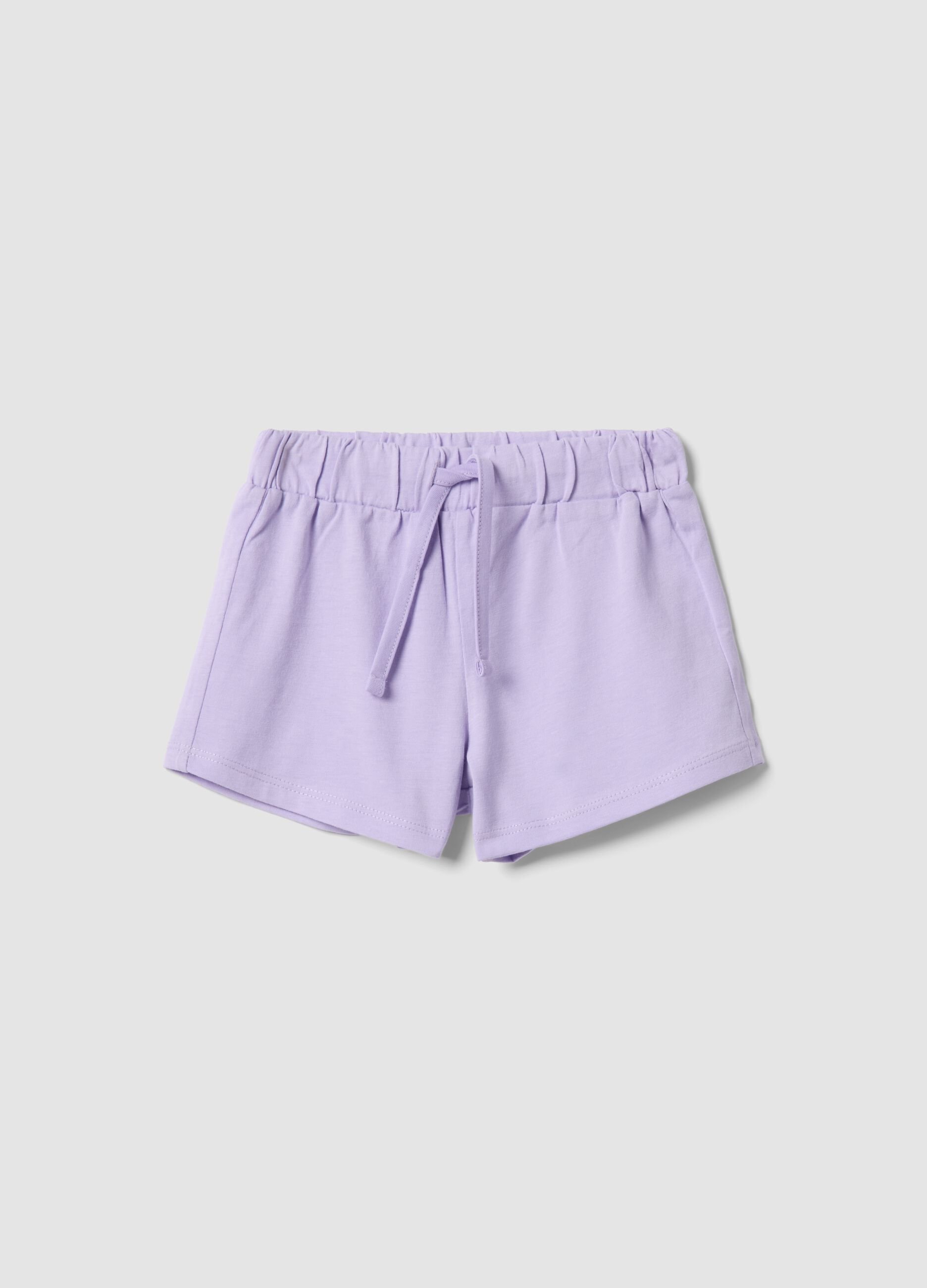 Girls&rsquo; purple 100% cotton shorts, regular fit