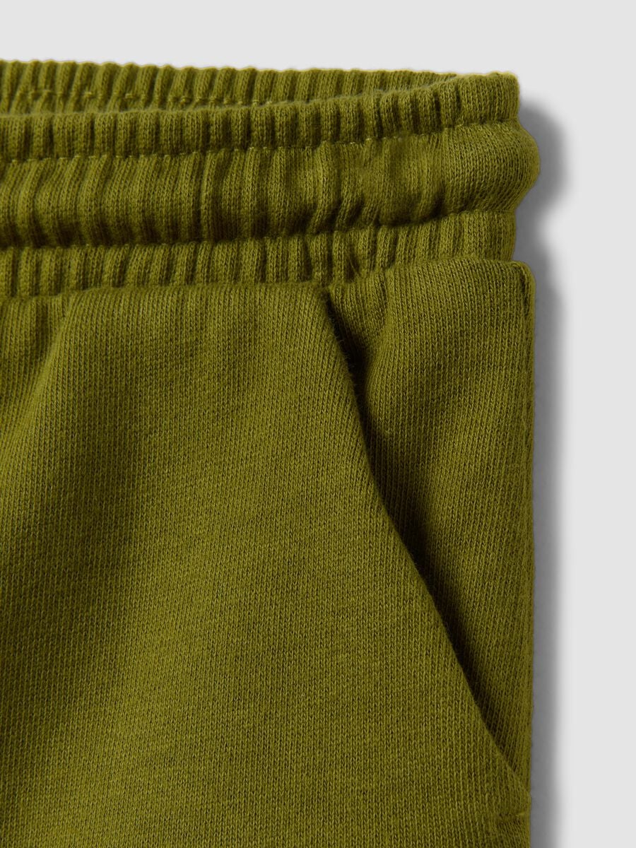 Cal&ccedil;as jogger verdes em puro algod&atilde;o org&acirc;nico com cord&atilde;o para menino_2