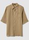 Long beige pure linen beach cover-up_0