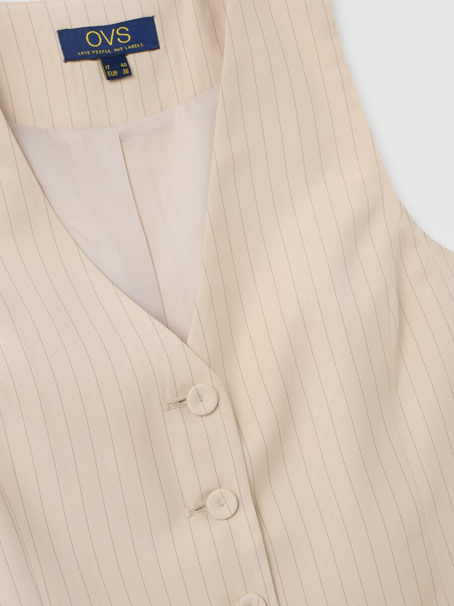 Slim fit beige waistcoat_5