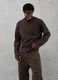 Crewneck Distressed Pullover Chocolate Brown_0