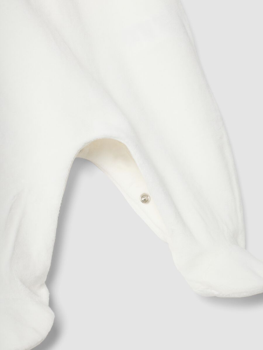 Off-white organic cotton blend sleepsuit with collar_3