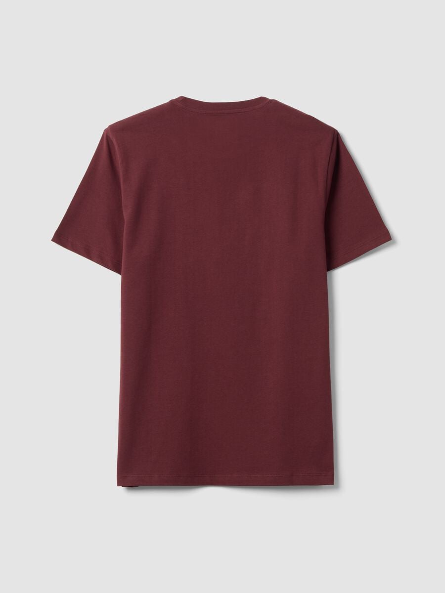 T-shirt rossa in puro cotone organico jersey regular fit_1
