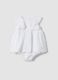 White pure cotton baby girl romper with embroidery_0