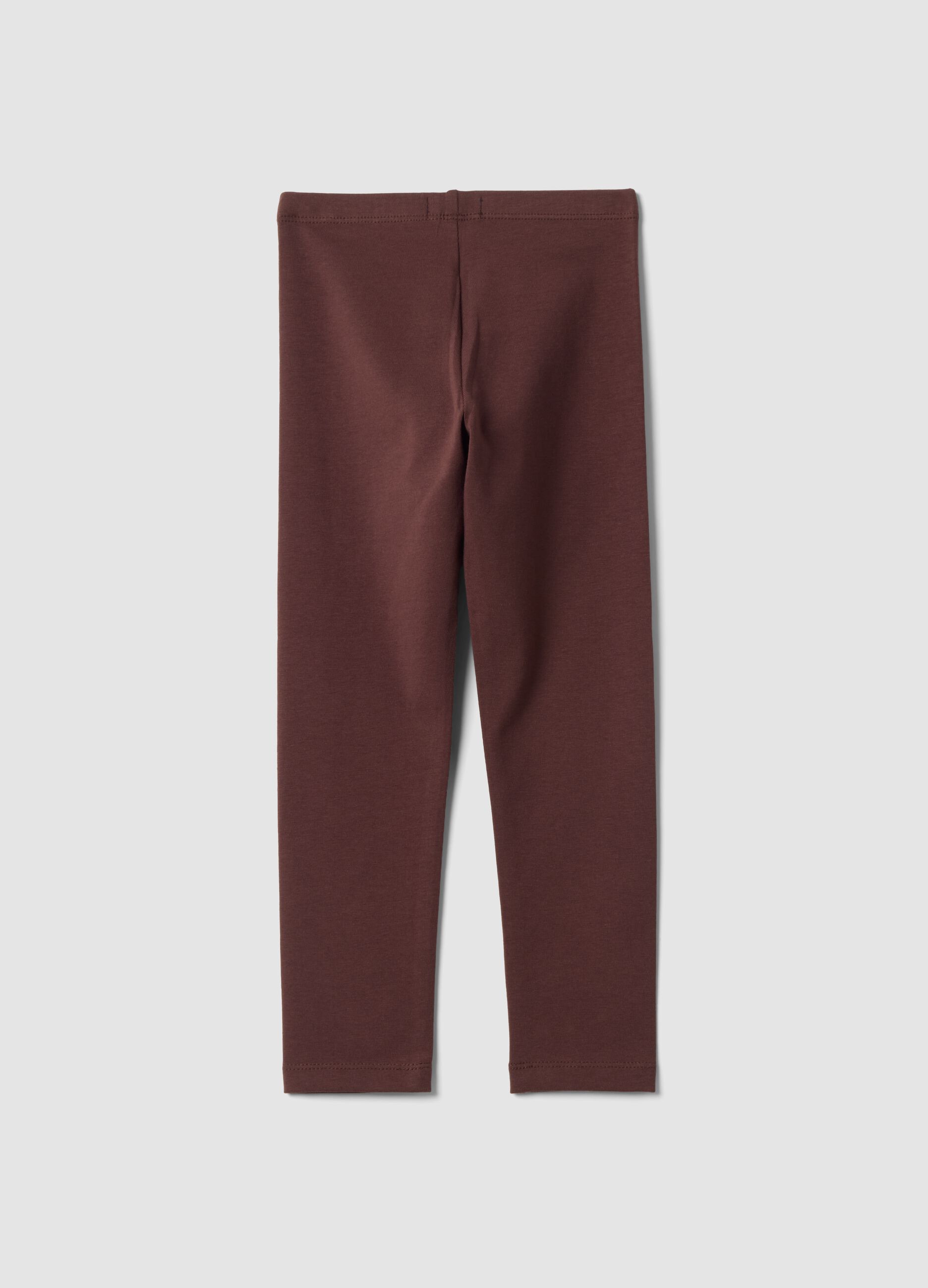 Leggings marroni in cotone elasticizzato skinny fit