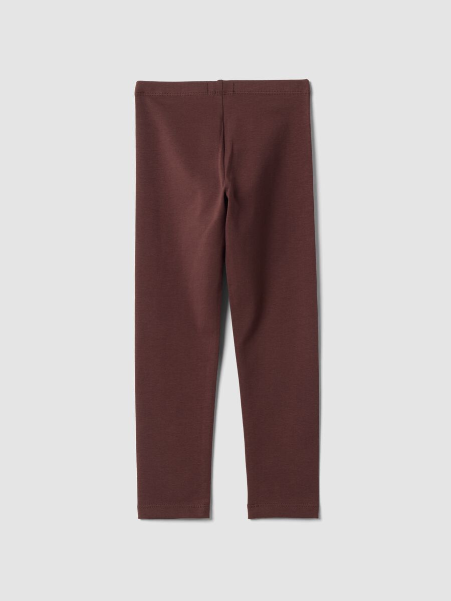Leggings marroni in cotone elasticizzato skinny fit_1