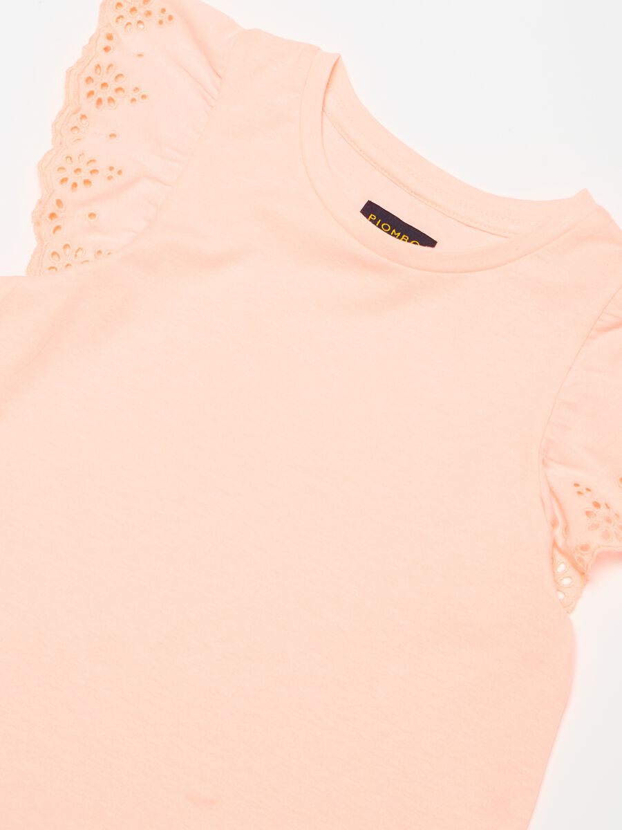 T-shirt with broderie anglaise flounce_5