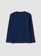 T-shirt blu navy in puro cotone organico con girocollo_1