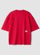 T-shirt rouge col rond en pur coton, coupe boxy_6