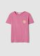 Rosa T-Shirt aus reiner Baumwolle im Relaxed Fit mit Sonnenprint_4