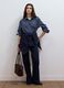 Camicia blu in misto cotone e lyocell a quadretti regular fit_1