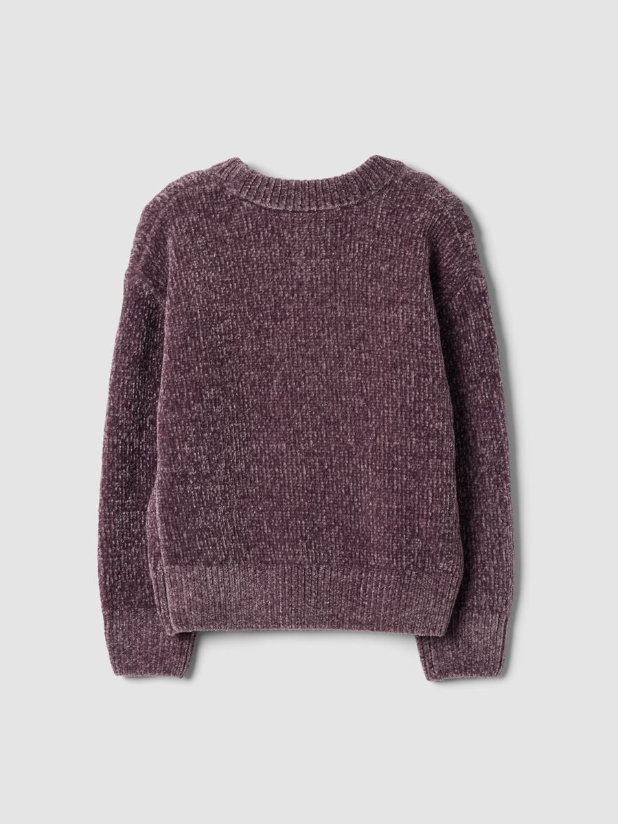 Plum purple crew-neck cable-knit jumper, regular fit_1