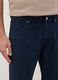 Casual blue linen-cotton blend trousers, regular fit_4