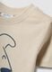 T-shirt de crian&ccedil;a em puro algod&atilde;o bege, ajuste regular, com estampado de c&atilde;o_2