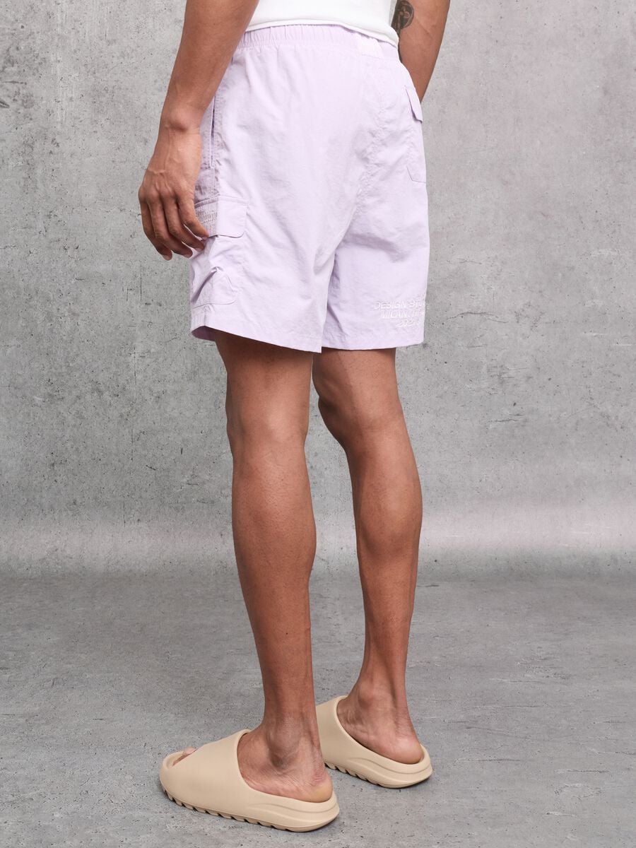 Pastel Lilac Cargo Swim Shorts_2