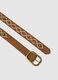 Multicolor genuine leather belt with embroidery and golden buckle_1