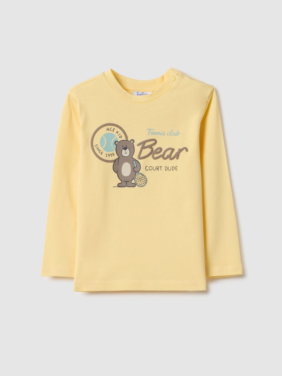 Yellow pure cotton regular fit t-shirt for boys_0