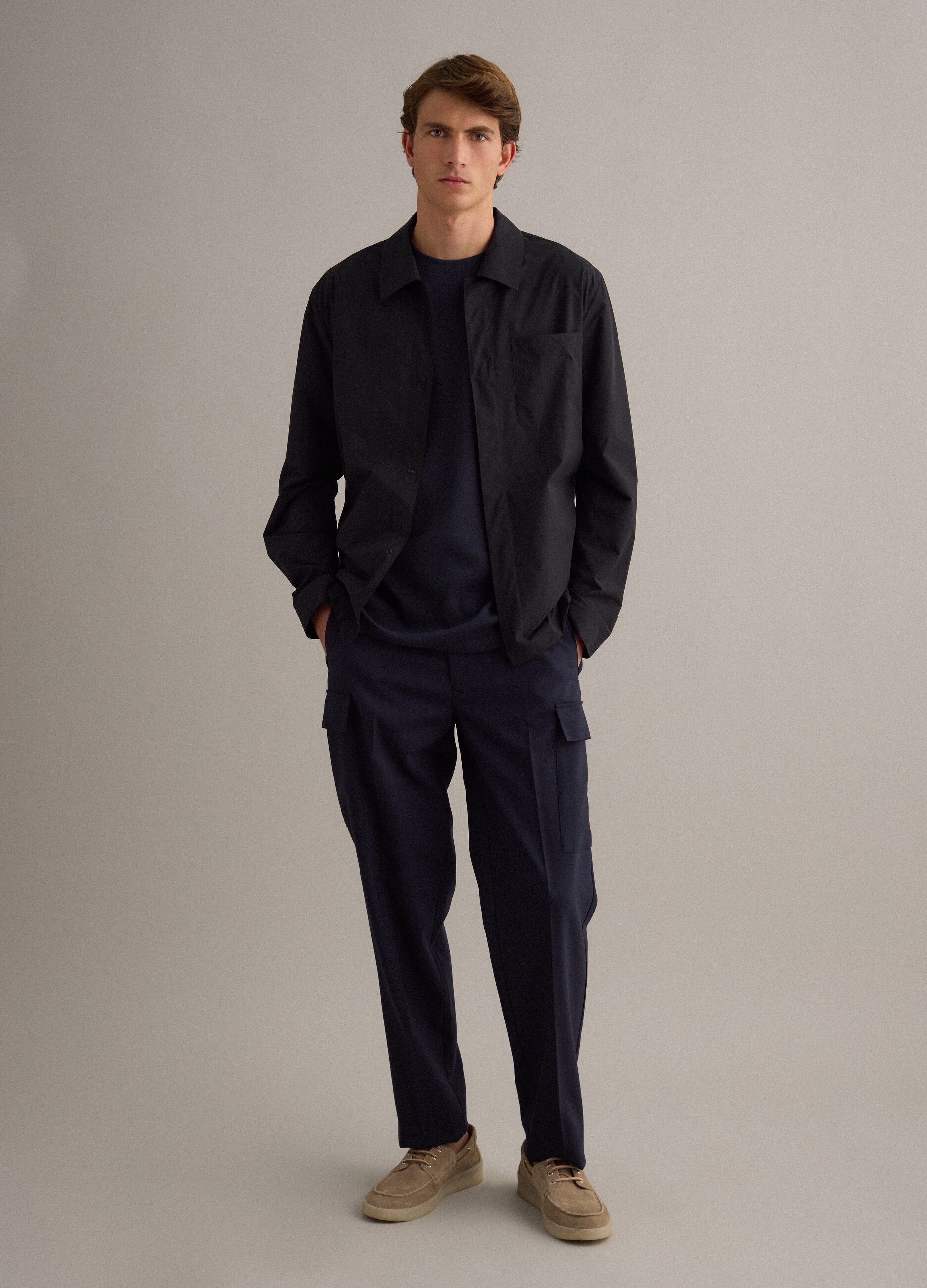 Black waterproof lightweight jacket regular fit